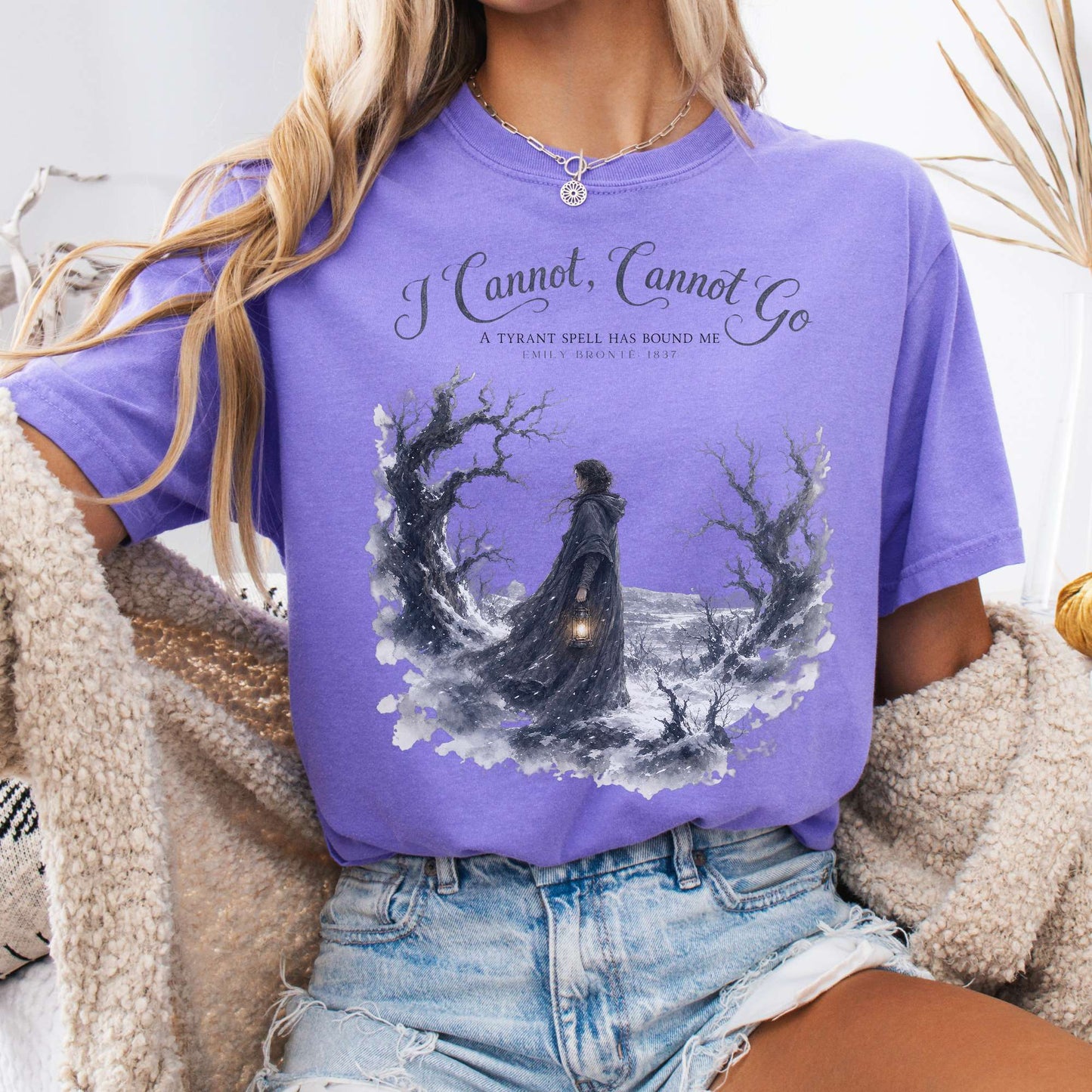 T-Shirt Violet / S I Cannot, Cannot Go Emily Brontë Literary T-Shirt The Mystic Eden