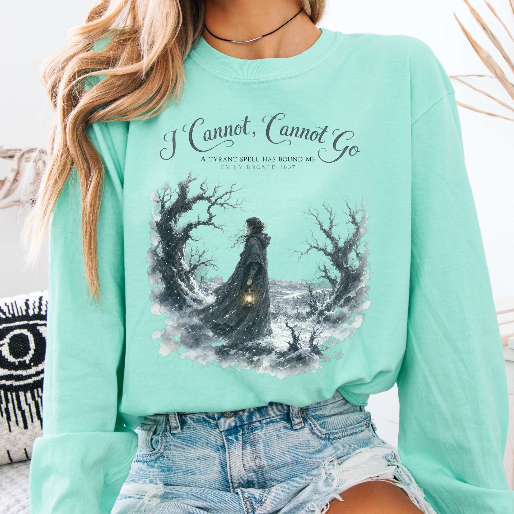 Long-sleeve Island Reef / S I Cannot, Cannot Go Emily Brontë Literary Long Sleeve The Mystic Eden