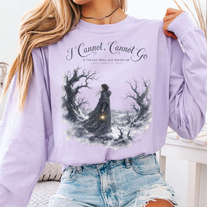 Long-sleeve Orchid / S I Cannot, Cannot Go Emily Brontë Literary Long Sleeve The Mystic Eden