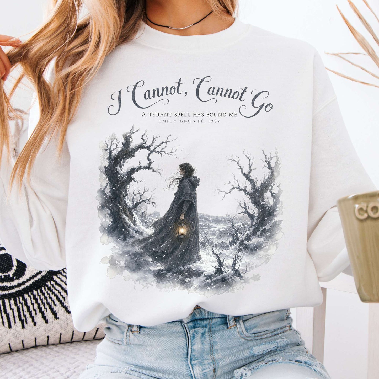 Sweatshirt White / S I Cannot, Cannot Go Emily Brontë Literary Crewneck Sweatshirt The Mystic Eden