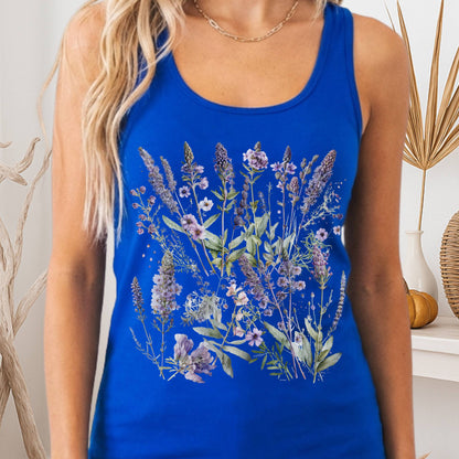 Tank Top Solid Royal / XS Lavender Wildflower Women's Racerback Tank Top The Mystic Eden