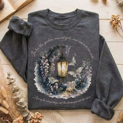 In His Blue Gardens The Great Gatsby Literary Sweatshirt