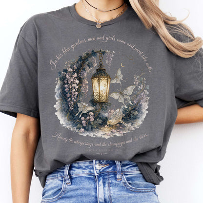 In His Blue Gardens The Great Gatsby Literary T-Shirt