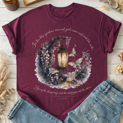 In His Blue Gardens The Great Gatsby Literary T-Shirt