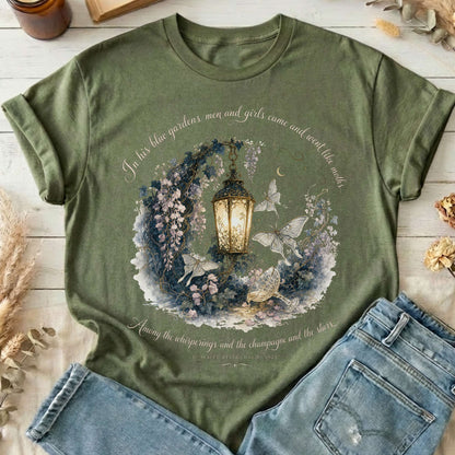 In His Blue Gardens The Great Gatsby Literary T-Shirt