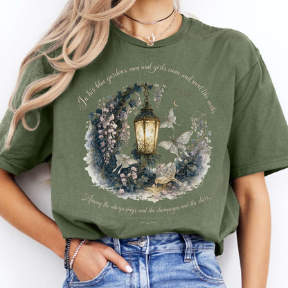In His Blue Gardens The Great Gatsby Literary T-Shirt