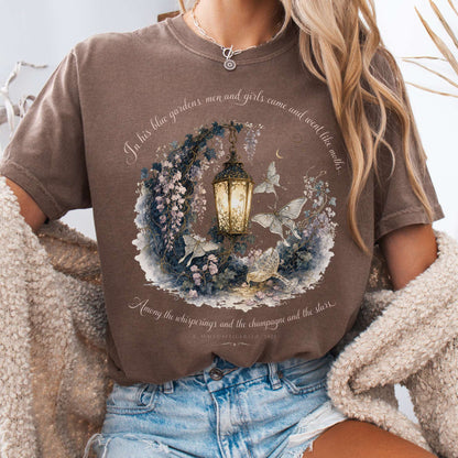 T-Shirt Espresso / S In His Blue Gardens The Great Gatsby Literary T-Shirt The Mystic Eden