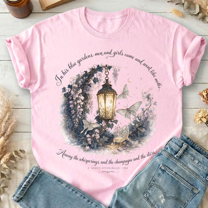 In His Blue Gardens The Great Gatsby Literary T-Shirt