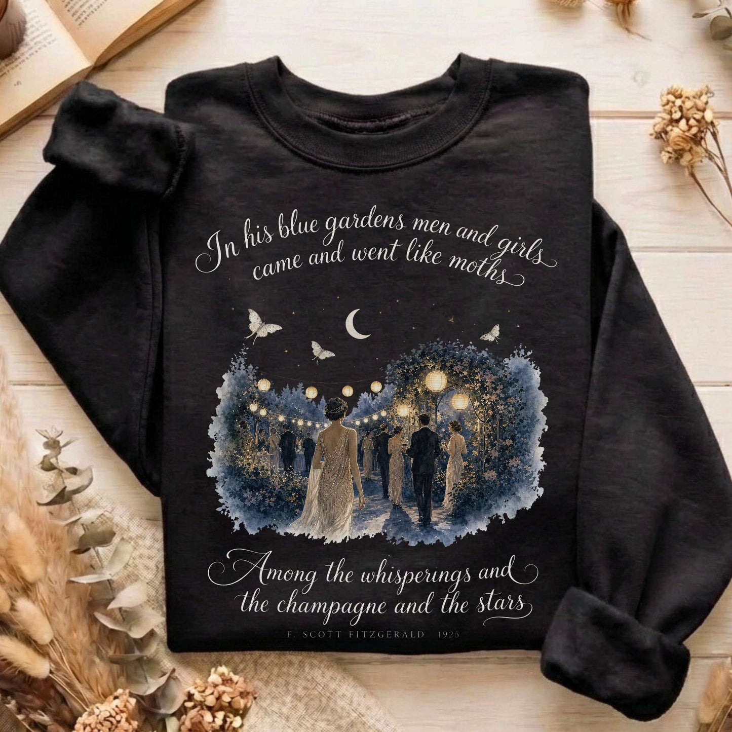 Among the Whisperings The Great Gatsby Fitzgerald Literary Sweatshirt