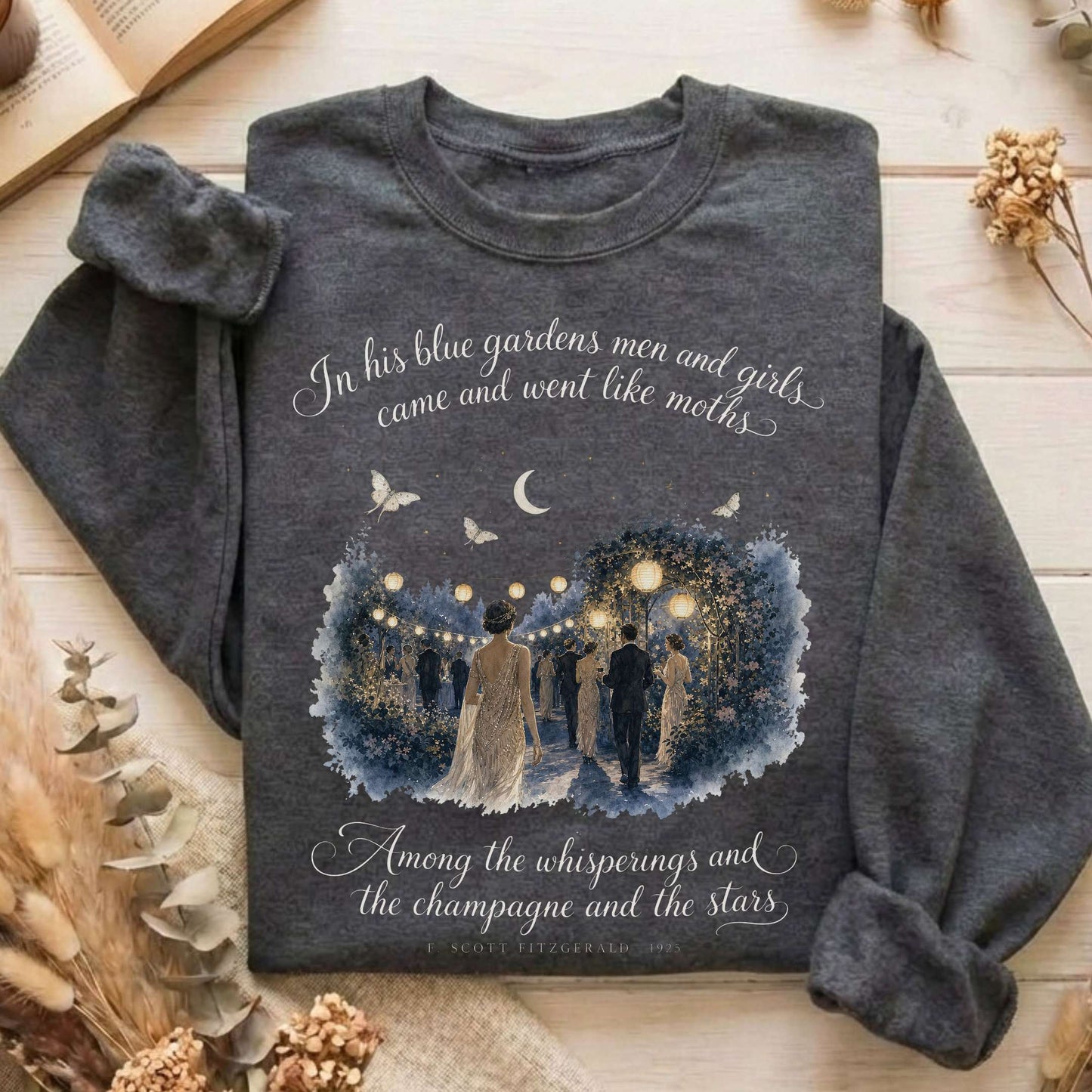 Among the Whisperings The Great Gatsby Fitzgerald Literary Sweatshirt