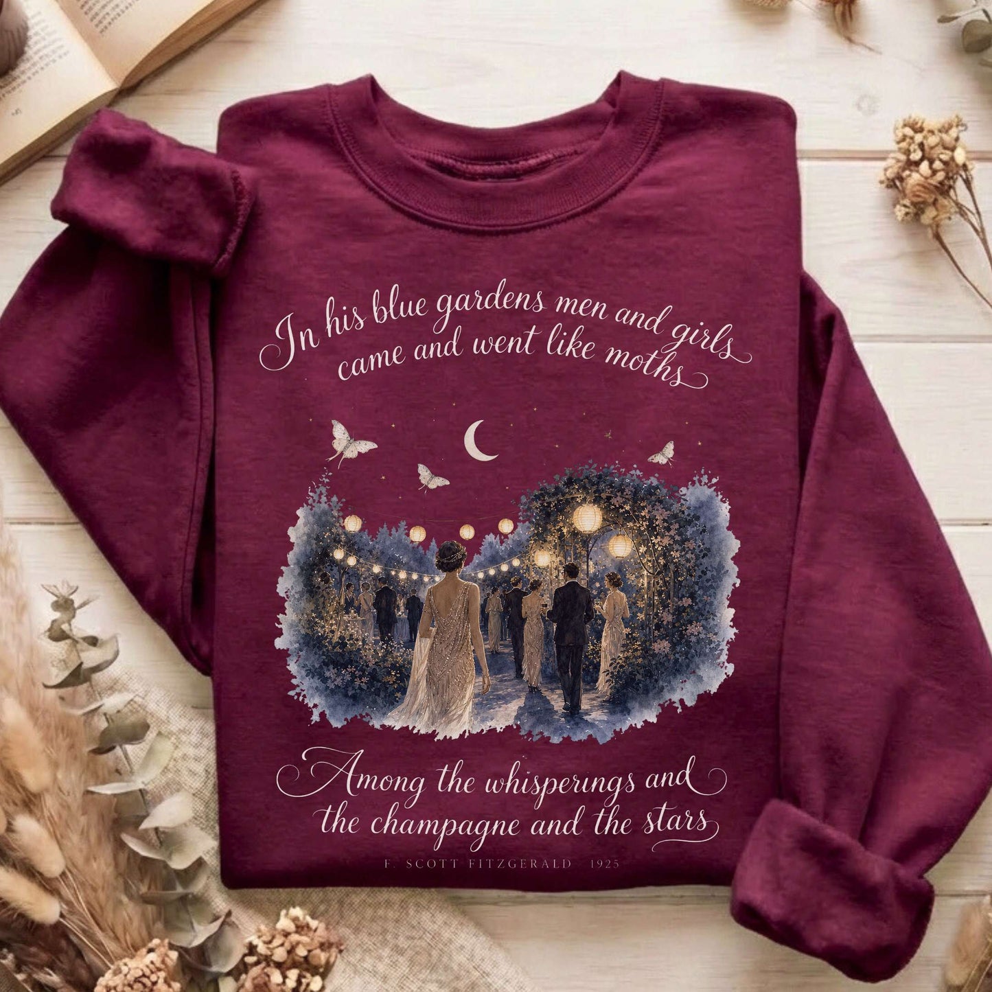 Among the Whisperings The Great Gatsby Fitzgerald Literary Sweatshirt