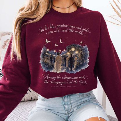 Among the Whisperings The Great Gatsby Fitzgerald Literary Sweatshirt