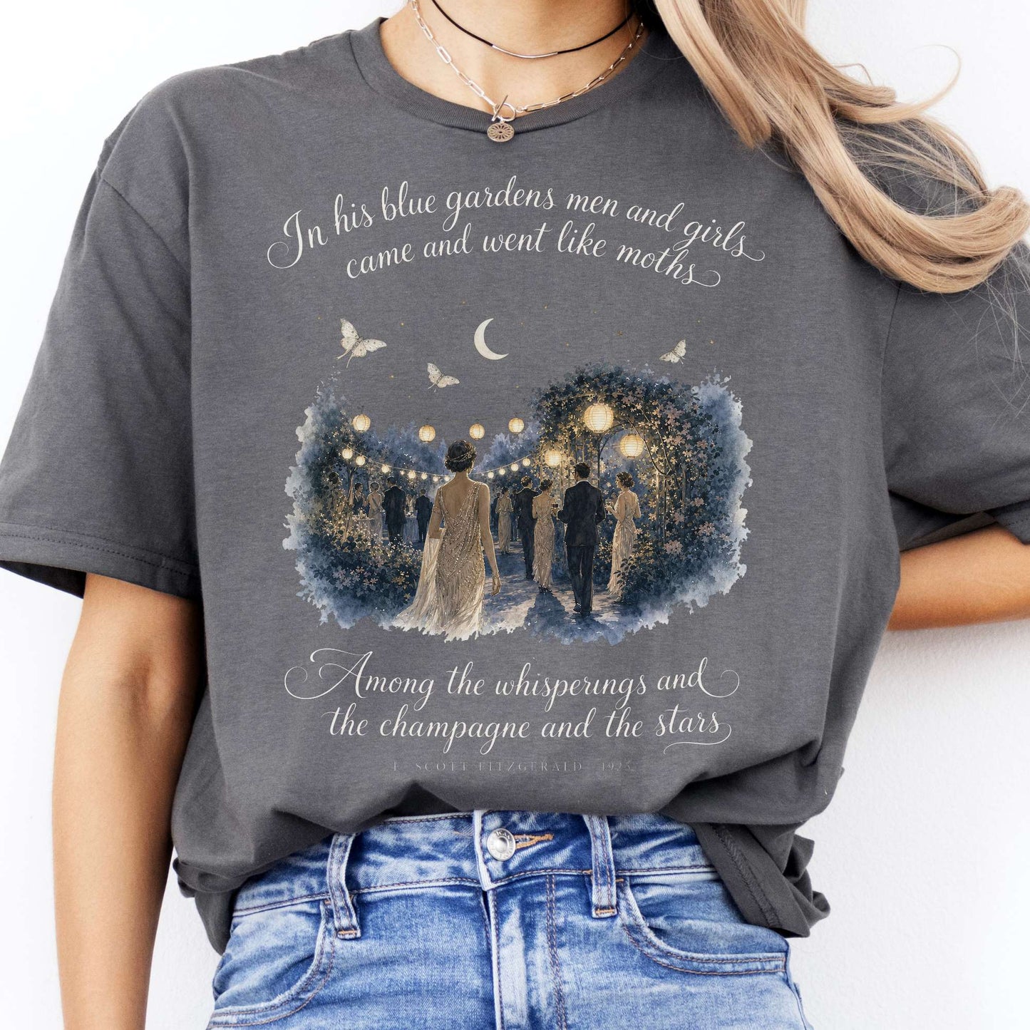 Among the Whisperings The Great Gatsby Fitzgerald Literary T-Shirt