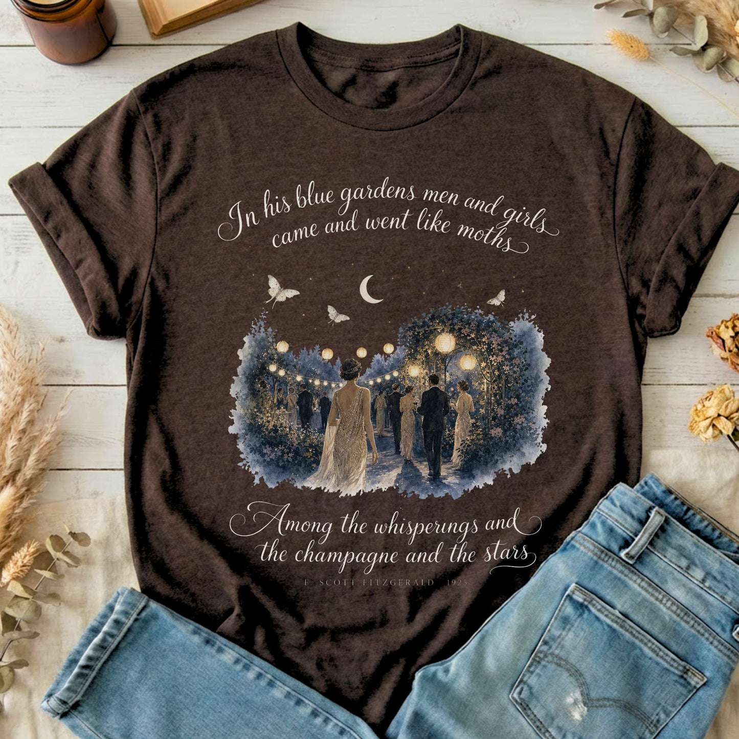 Among the Whisperings The Great Gatsby Fitzgerald Literary T-Shirt