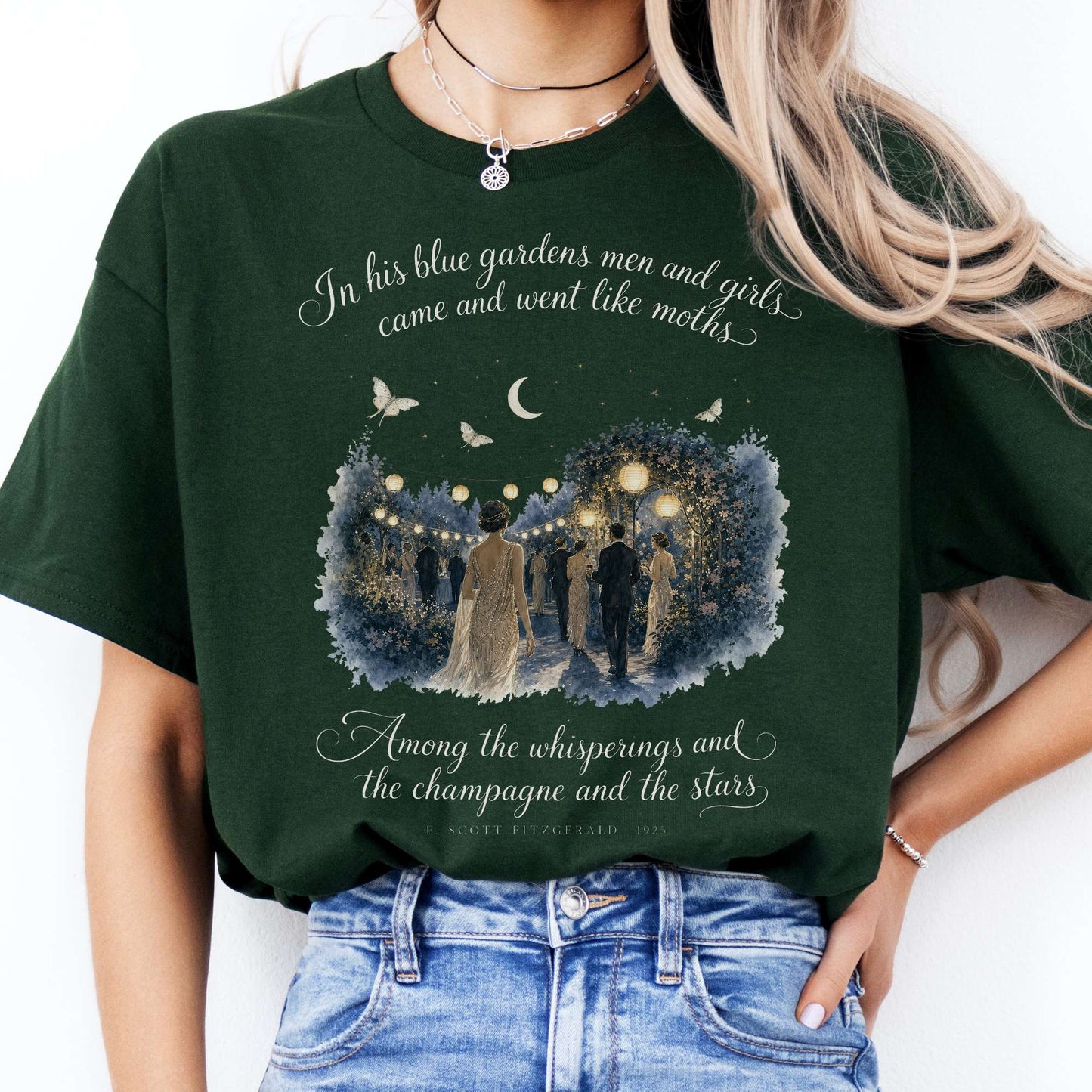 Among the Whisperings The Great Gatsby Fitzgerald Literary T-Shirt