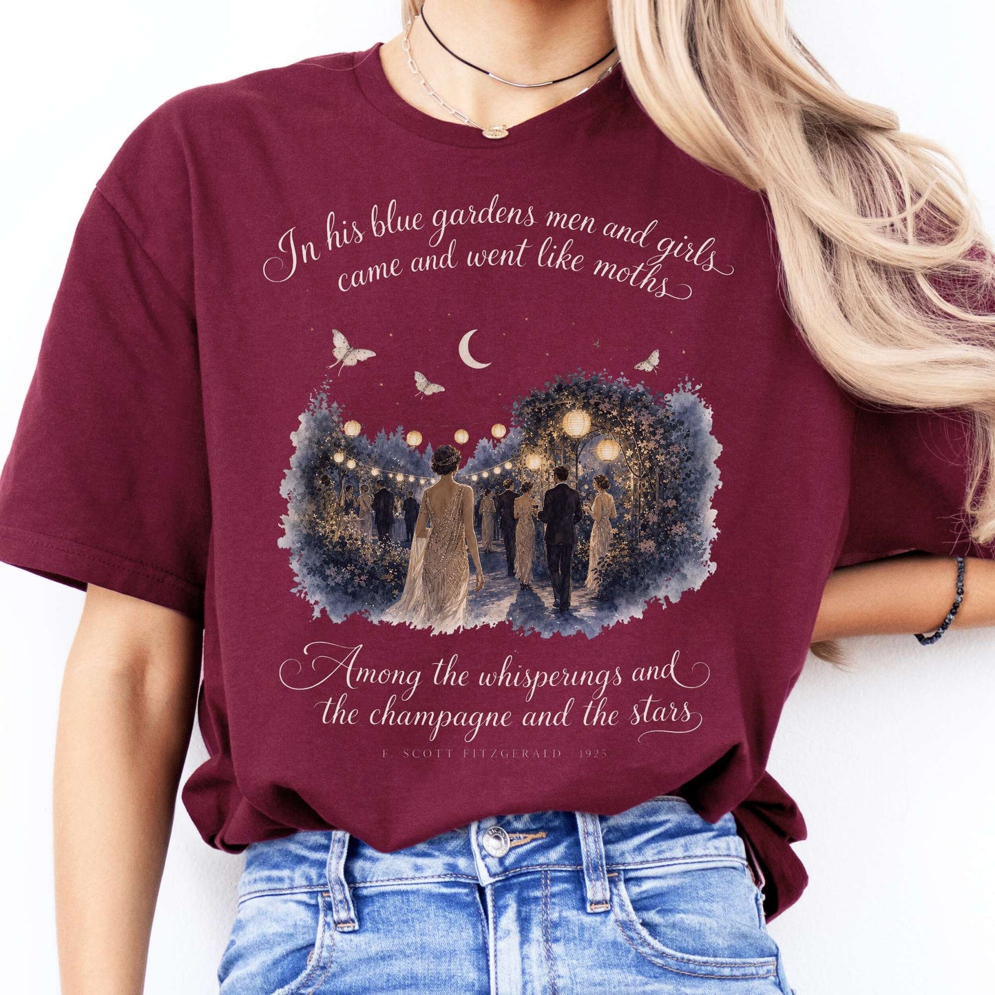 Among the Whisperings The Great Gatsby Fitzgerald Literary T-Shirt