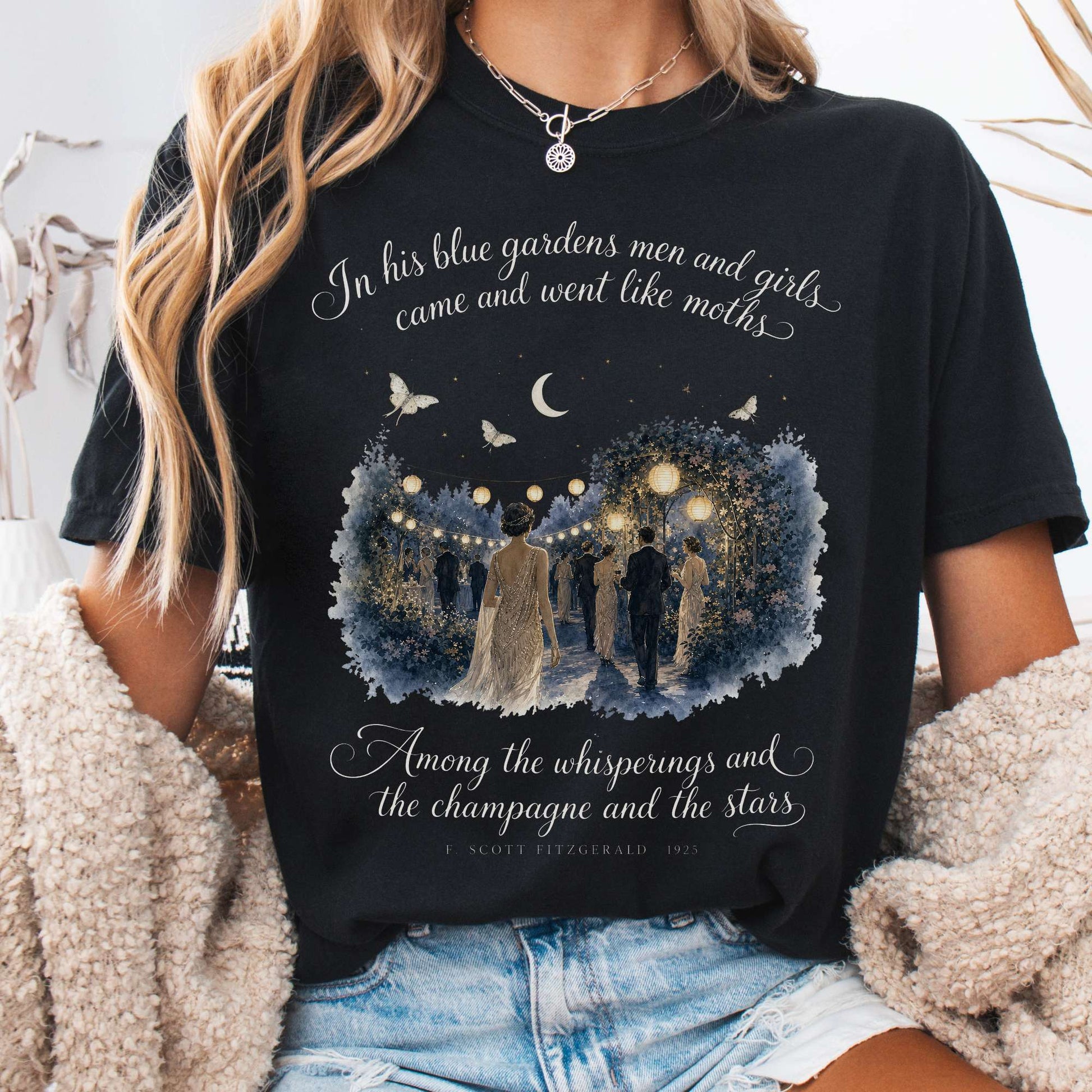 T-Shirt Black / S Among the Whisperings The Great Gatsby Fitzgerald Literary T-Shirt The Mystic Eden