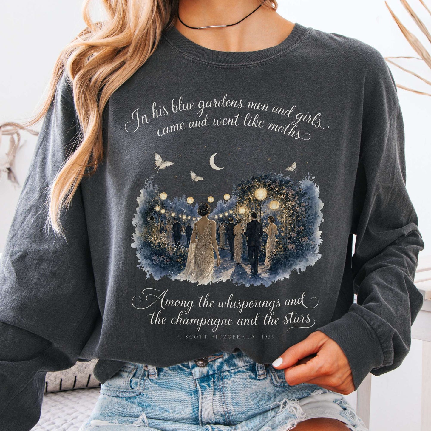 Long-sleeve Pepper / S Among the Whisperings The Great Gatsby Fitzgerald Literary Long Sleeve The Mystic Eden