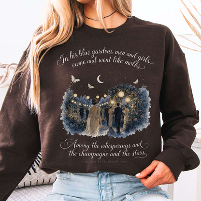 Sweatshirt Dark Chocolate / S Among the Whisperings The Great Gatsby Fitzgerald Literary Crewneck Sweatshirt The Mystic Eden