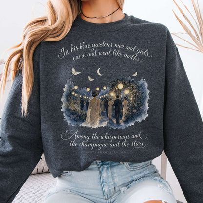 Sweatshirt Dark Heather / S Among the Whisperings The Great Gatsby Fitzgerald Literary Crewneck Sweatshirt The Mystic Eden
