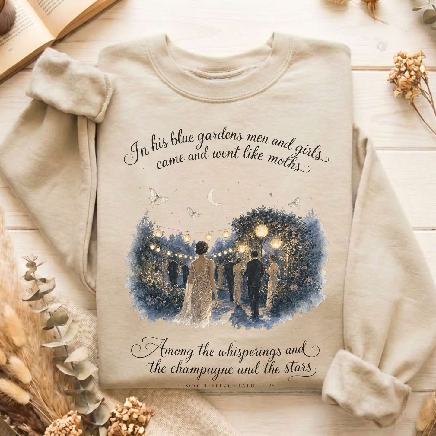 Among the Whisperings The Great Gatsby Fitzgerald Literary Sweatshirt
