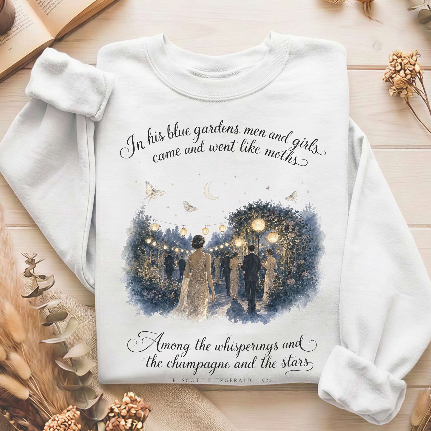 Among the Whisperings The Great Gatsby Fitzgerald Literary Sweatshirt