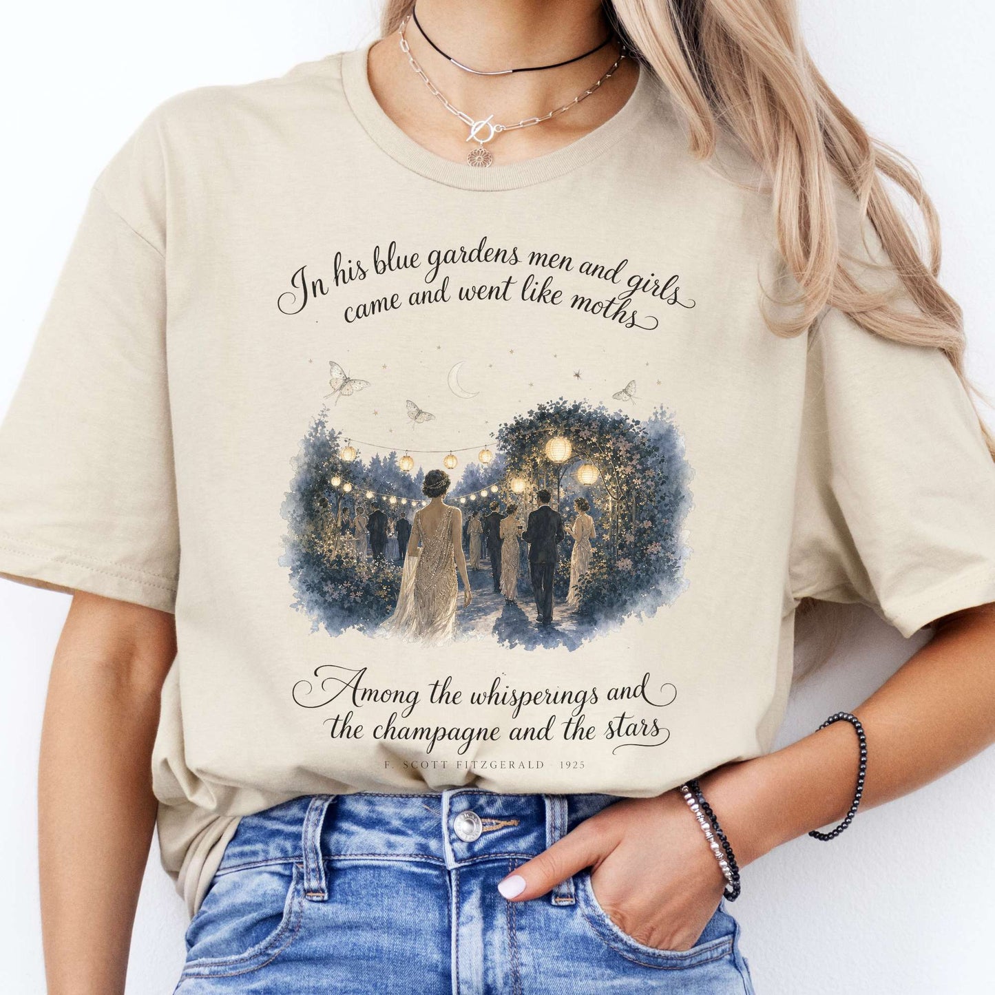 Among the Whisperings The Great Gatsby Fitzgerald Literary T-Shirt