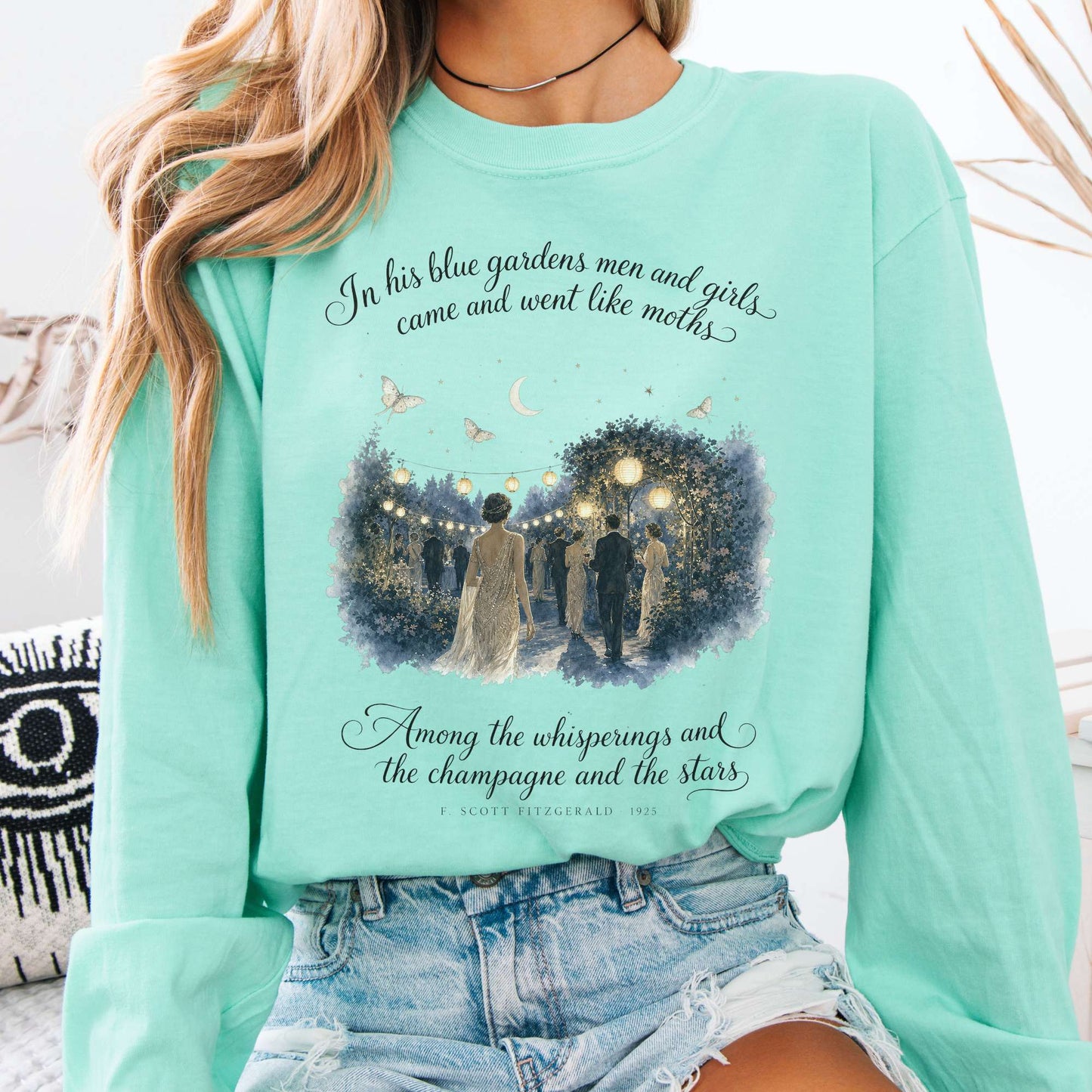 Long-sleeve Island Reef / S Among the Whisperings The Great Gatsby Fitzgerald Literary Long Sleeve The Mystic Eden