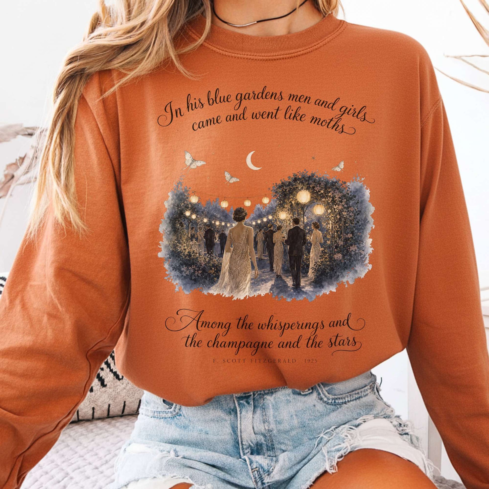 Long-sleeve Yam / S Among the Whisperings The Great Gatsby Fitzgerald Literary Long Sleeve The Mystic Eden