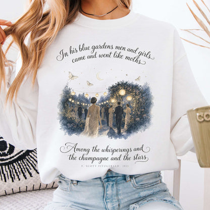 Sweatshirt White / S Among the Whisperings The Great Gatsby Fitzgerald Literary Crewneck Sweatshirt The Mystic Eden