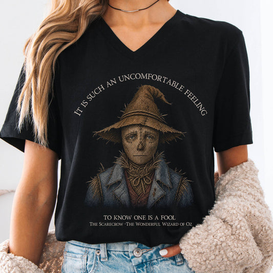 V-neck Black / S It Is Such an Uncomfortable Feeling Scarecrow V-Neck The Mystic Eden