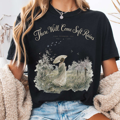 T-Shirt Black / S There Will Come Soft Rains Sara Teasdale Literary T-Shirt The Mystic Eden