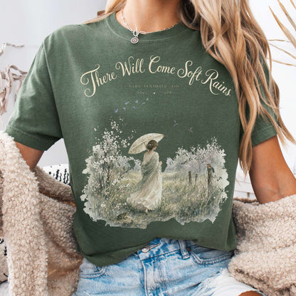 T-Shirt Moss / S There Will Come Soft Rains Sara Teasdale Literary T-Shirt The Mystic Eden