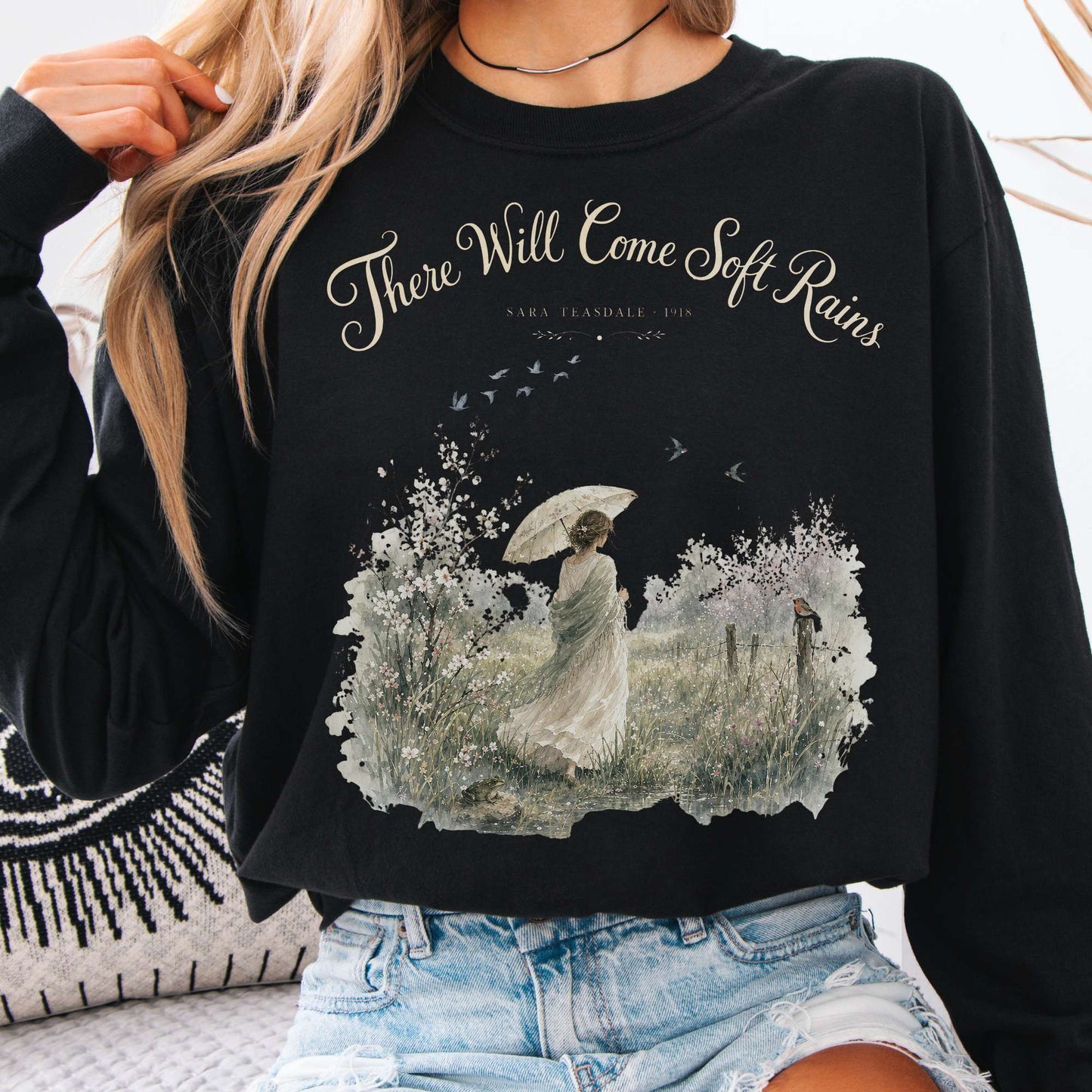 Long-sleeve Black / S There Will Come Soft Rains Sara Teasdale Literary Long Sleeve The Mystic Eden