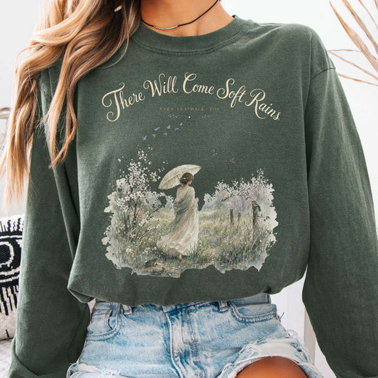 Long-sleeve Hemp / S There Will Come Soft Rains Sara Teasdale Literary Long Sleeve The Mystic Eden