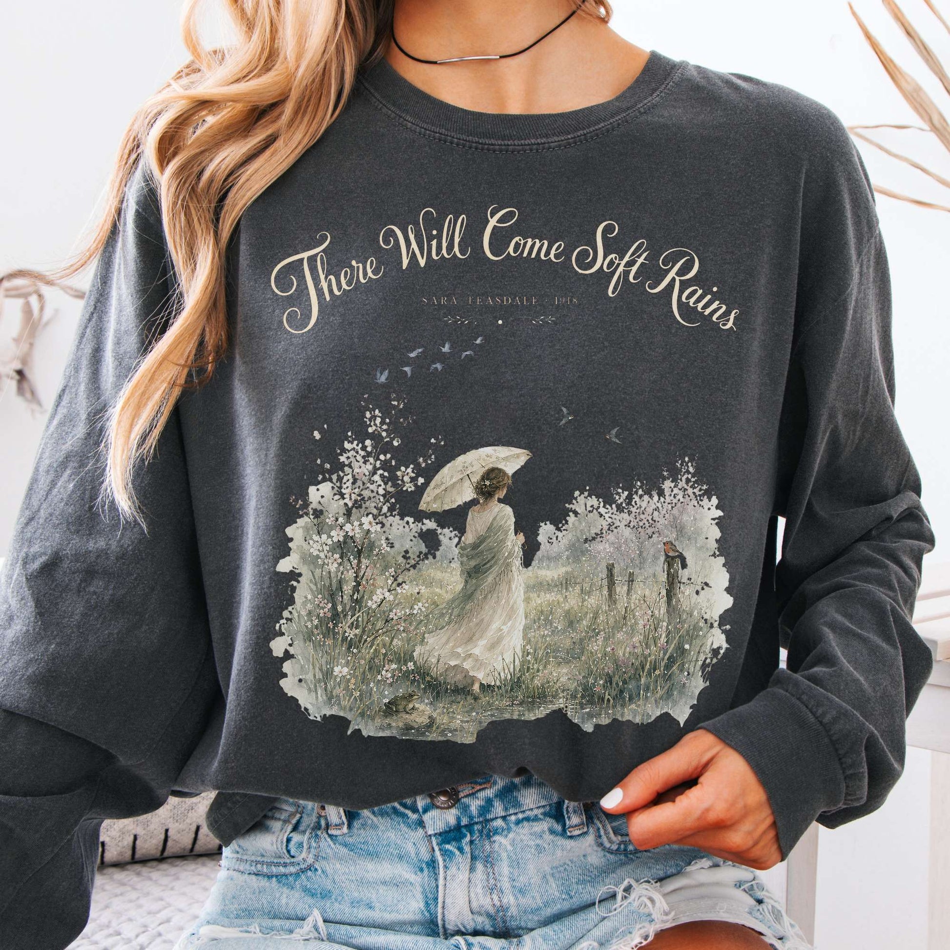 Long-sleeve Pepper / S There Will Come Soft Rains Sara Teasdale Literary Long Sleeve The Mystic Eden