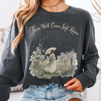 Long-sleeve Pepper / S There Will Come Soft Rains Sara Teasdale Literary Long Sleeve The Mystic Eden