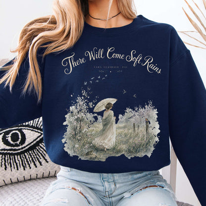 Sweatshirt Navy / S There Will Come Soft Rains Sara Teasdale Literary Crewneck Sweatshirt The Mystic Eden