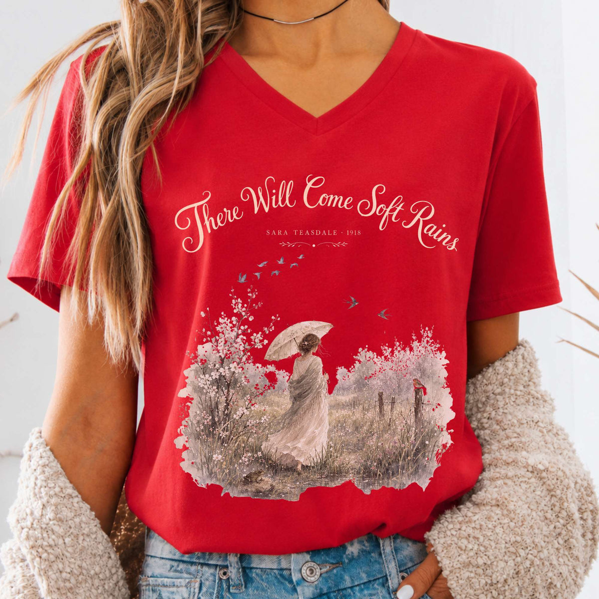 There Will Come Soft Rains Sara Teasdale Literary V-Neck