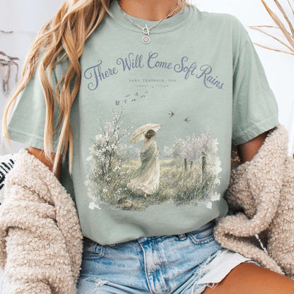 T-Shirt Bay / S There Will Come Soft Rains Sara Teasdale Literary T-Shirt The Mystic Eden
