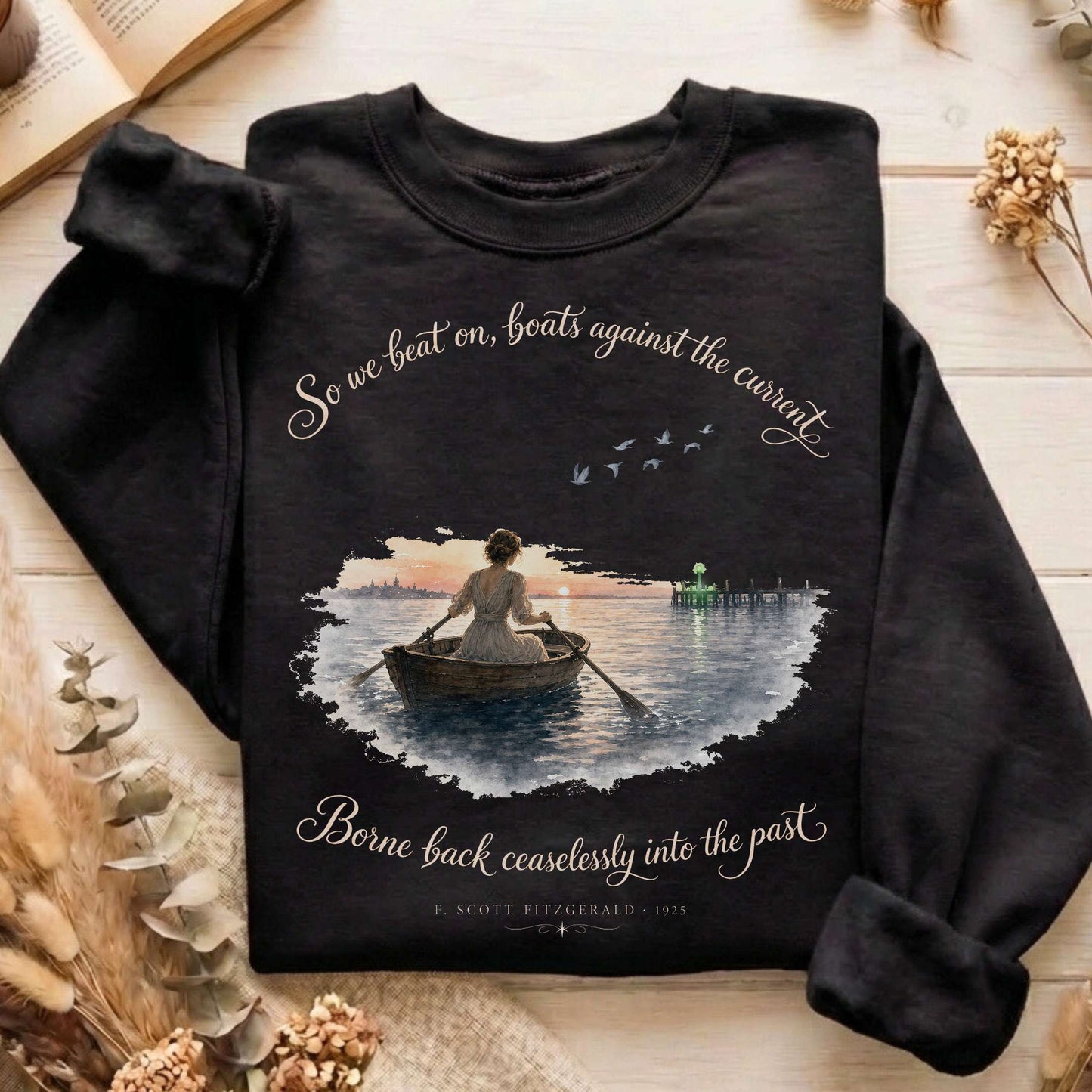 So We Beat On The Great Gatsby Fitzgerald Literary Sweatshirt