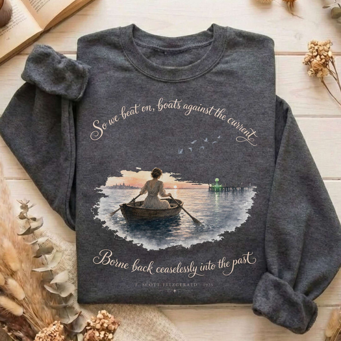 So We Beat On The Great Gatsby Fitzgerald Literary Sweatshirt