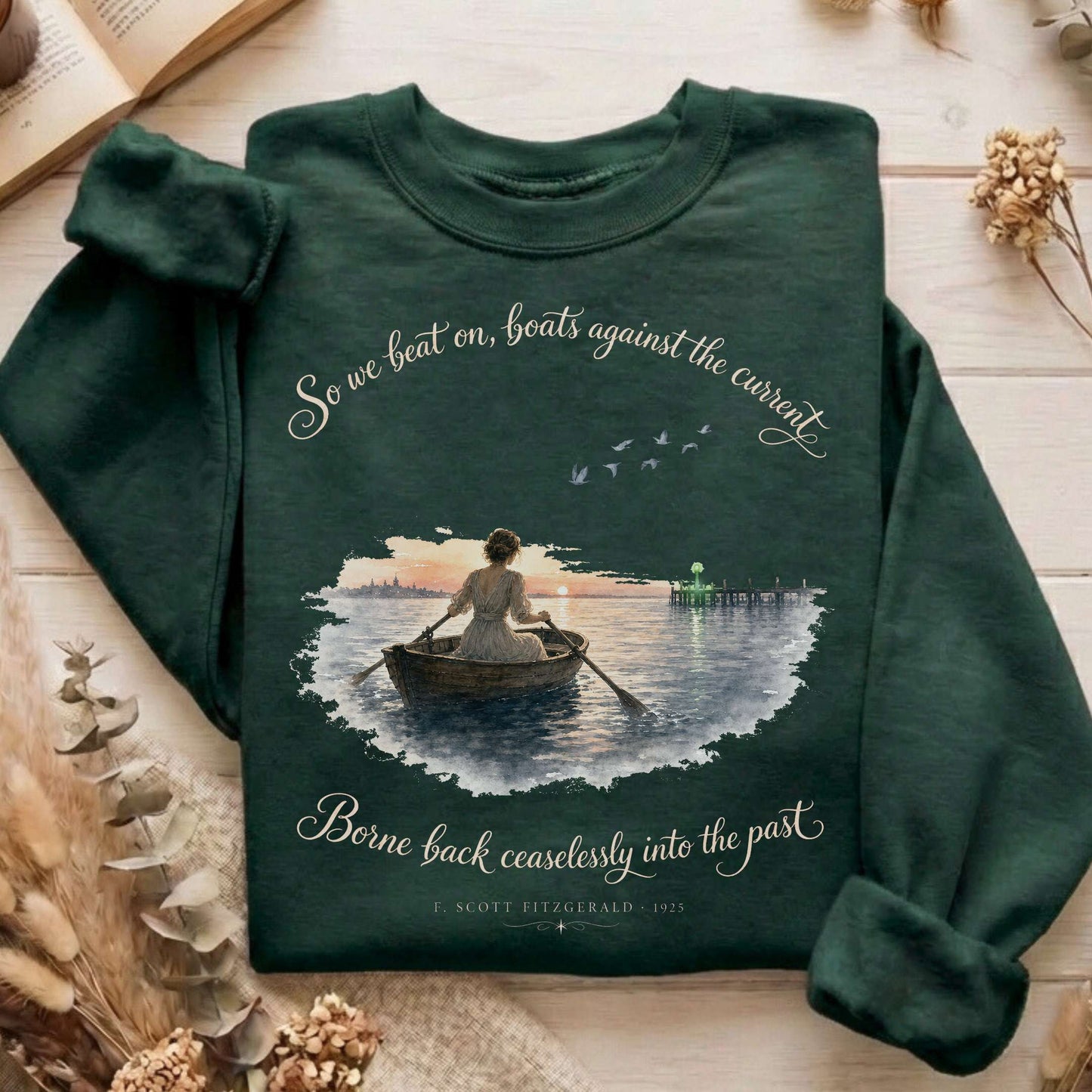 So We Beat On The Great Gatsby Fitzgerald Literary Sweatshirt