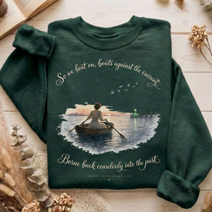 So We Beat On The Great Gatsby Fitzgerald Literary Sweatshirt