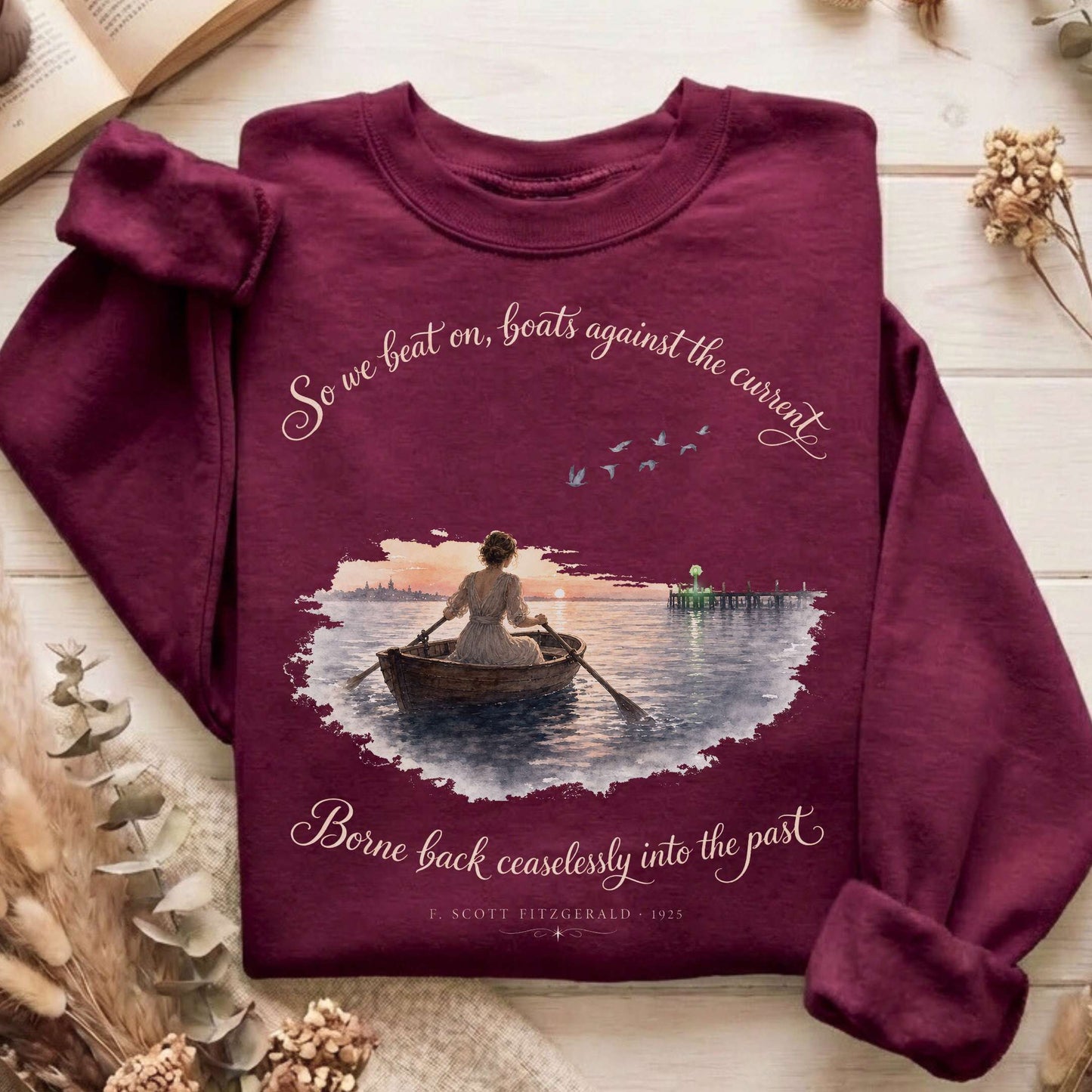 So We Beat On The Great Gatsby Fitzgerald Literary Sweatshirt