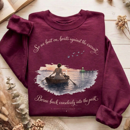 So We Beat On The Great Gatsby Fitzgerald Literary Sweatshirt
