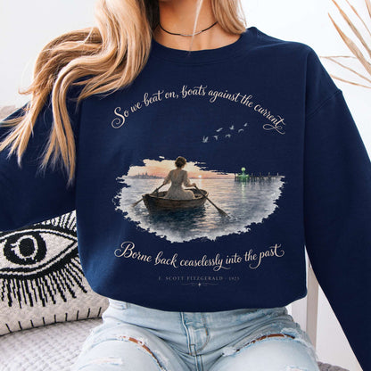 So We Beat On The Great Gatsby Fitzgerald Literary Sweatshirt