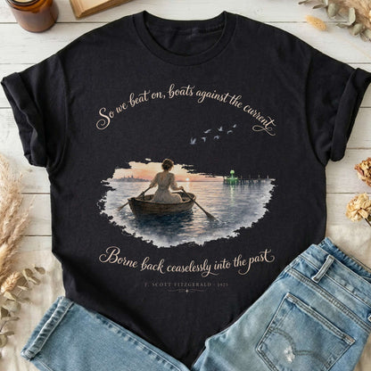 So We Beat On The Great Gatsby Fitzgerald Literary T-Shirt