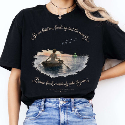 So We Beat On The Great Gatsby Fitzgerald Literary T-Shirt