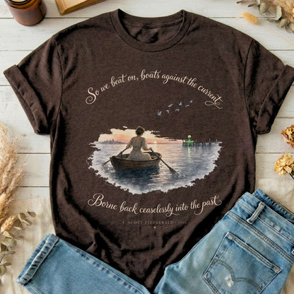 So We Beat On The Great Gatsby Fitzgerald Literary T-Shirt